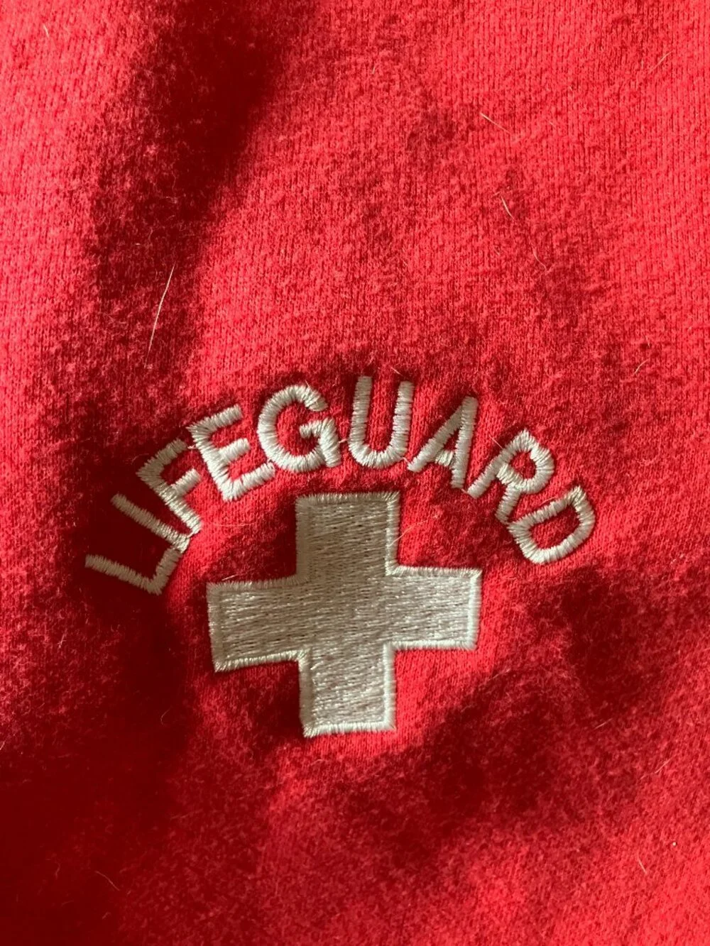 Chic Dog Lifeguard Red Hoodie Dog Jacket 🐶❤️ Embroidered Pet Sweatshirt